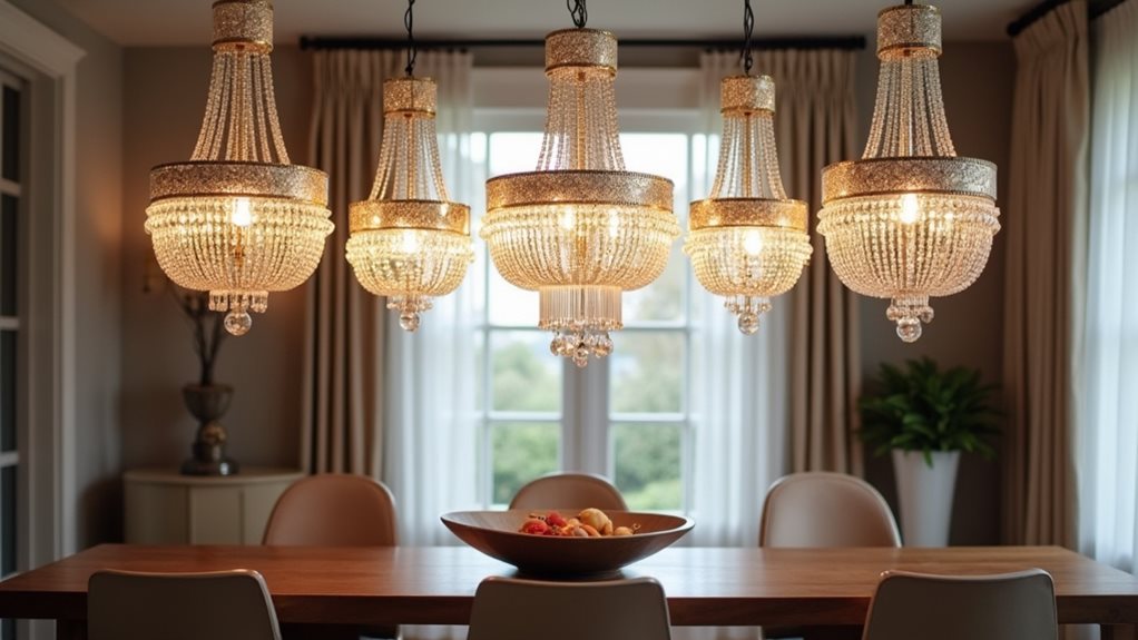 transitional dining room chandeliers