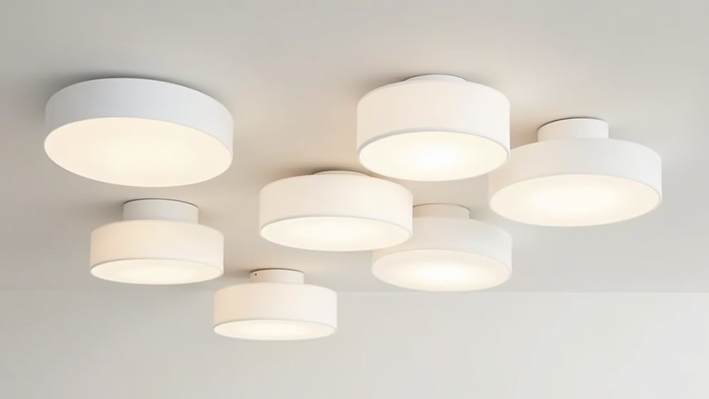 transitional white drum shade