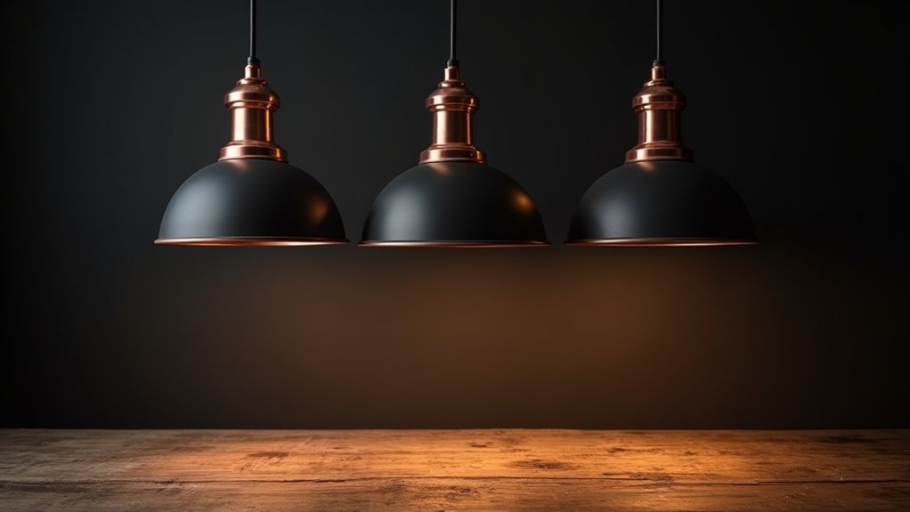 vintage black copper pendants