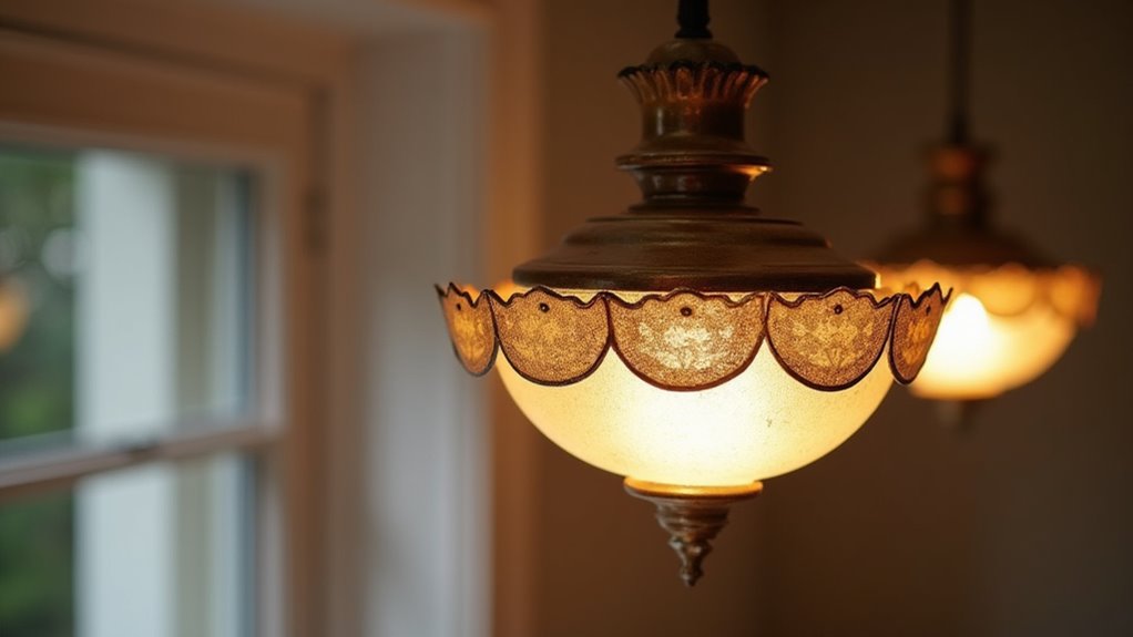 vintage bronze scalloped fixture