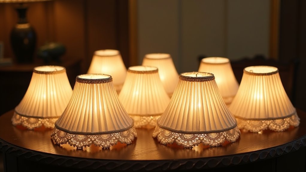 vintage pleated fabric shades