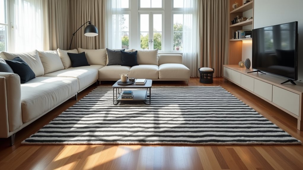 washable modern striped rugs