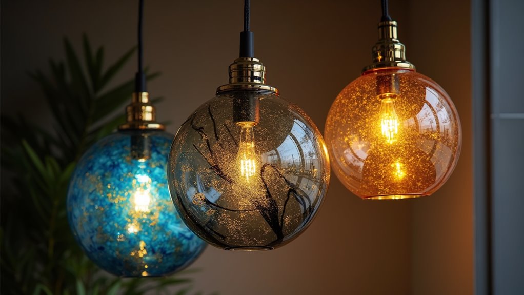 artistic glass globe pendants