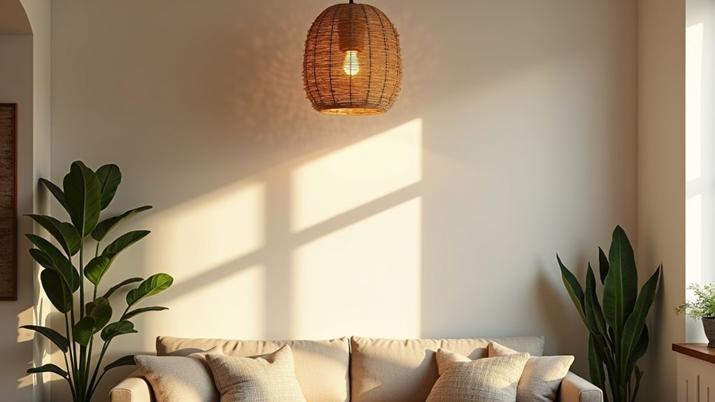 bohemian jute flush mount
