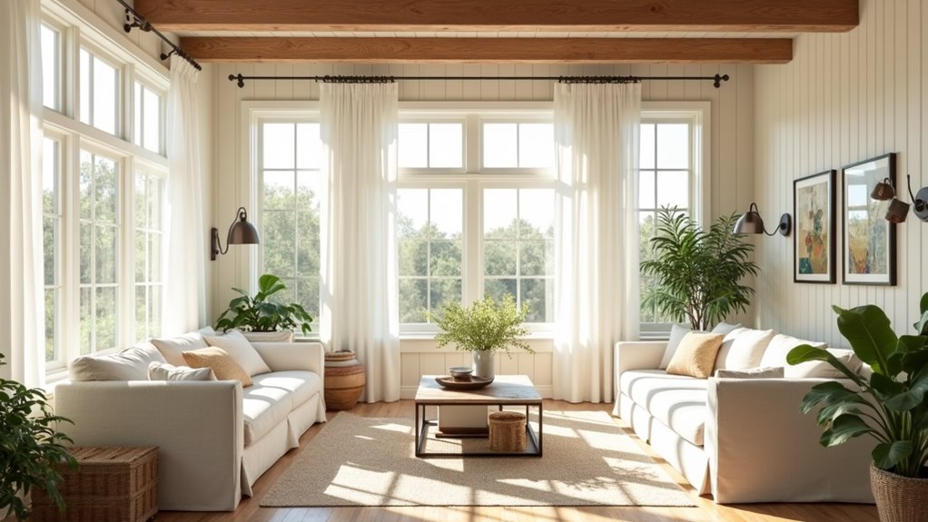 bright farmhouse living room