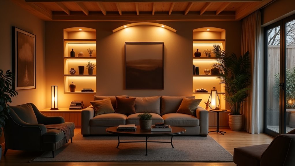 cozy ambiance with accent lighting