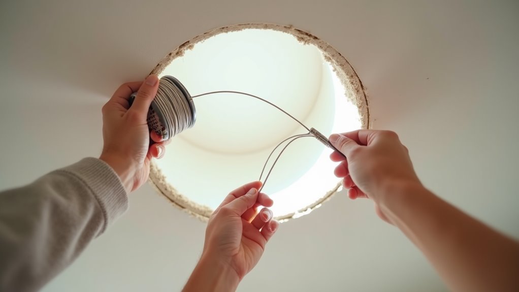 cut holes run wires