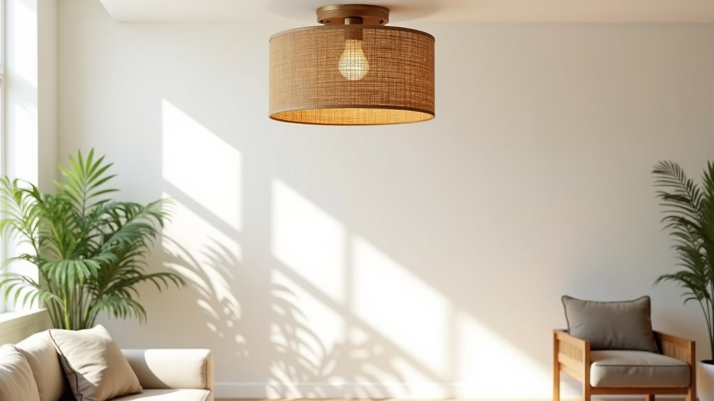 elegant jute flush mount