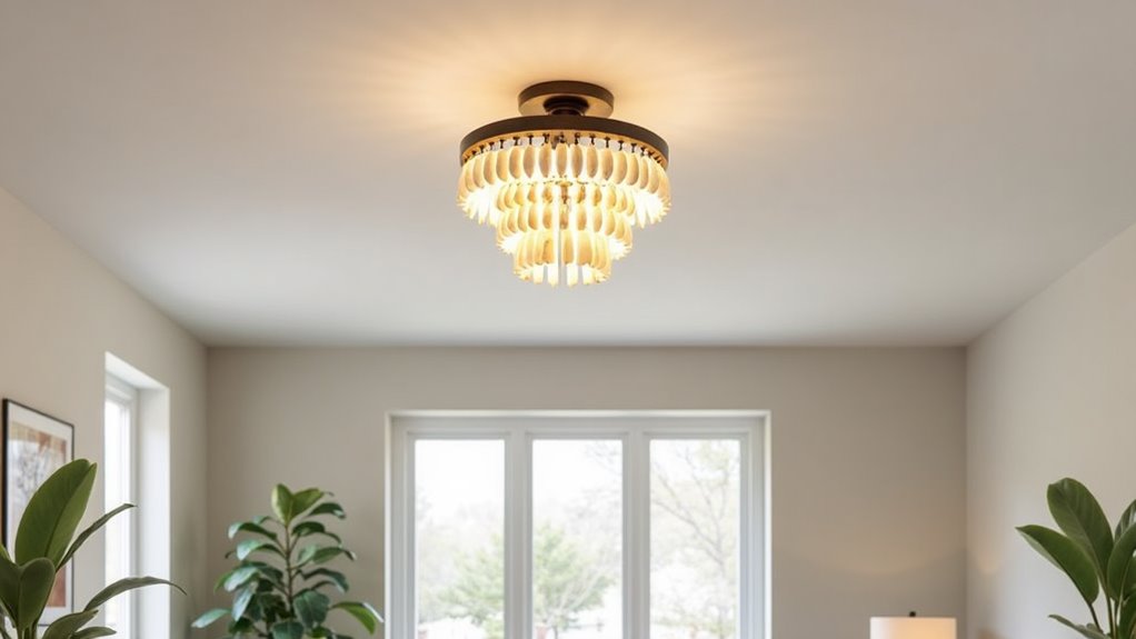 farmhouse style wood beaded lighting