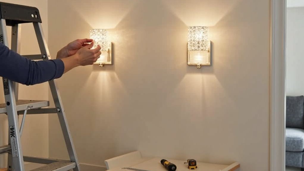 finalizing sconce installation steps