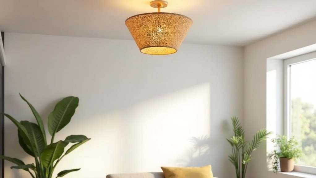 handwoven jute flush mount