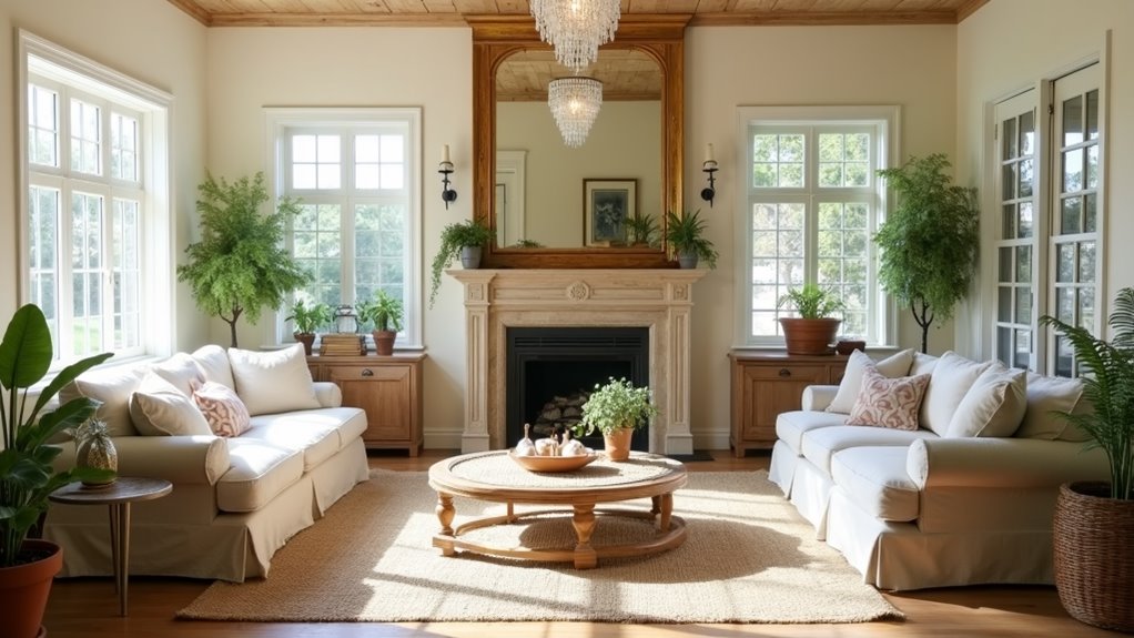 mirrors enhance farmhouse brightness