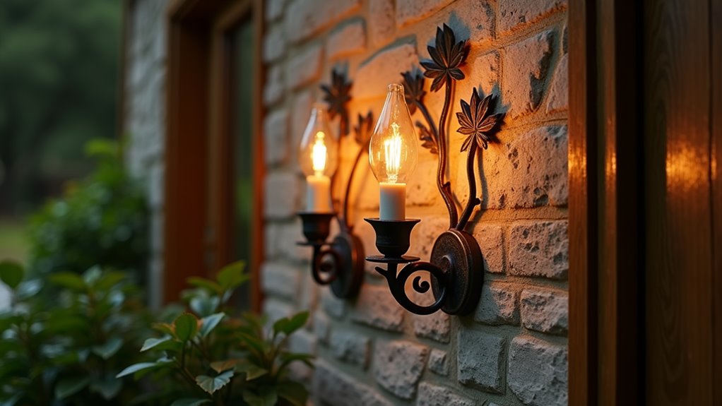 nature inspired wrought iron sconces