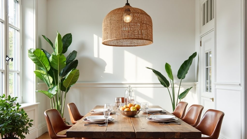 rattan pendant with bohemian charm
