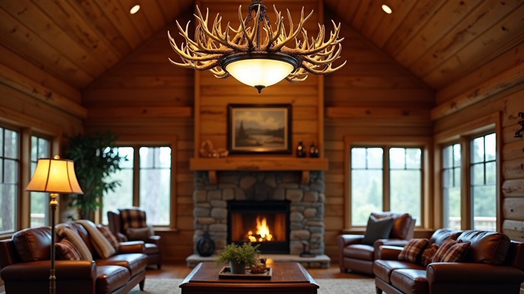 rustic antler inspired lighting fixtures