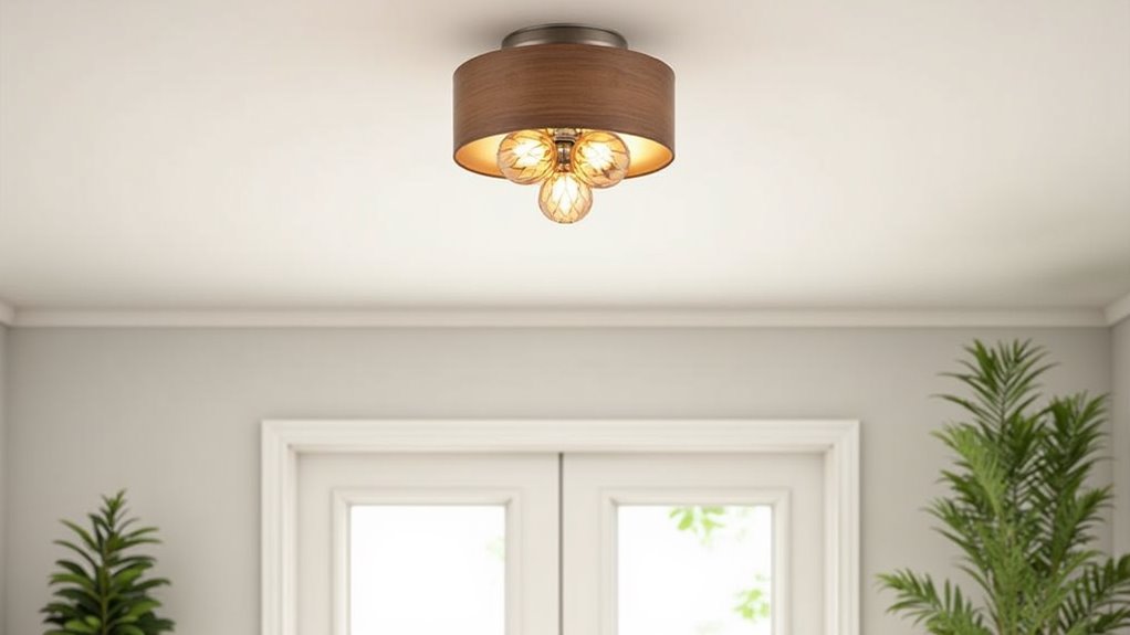 rustic industrial flush mount