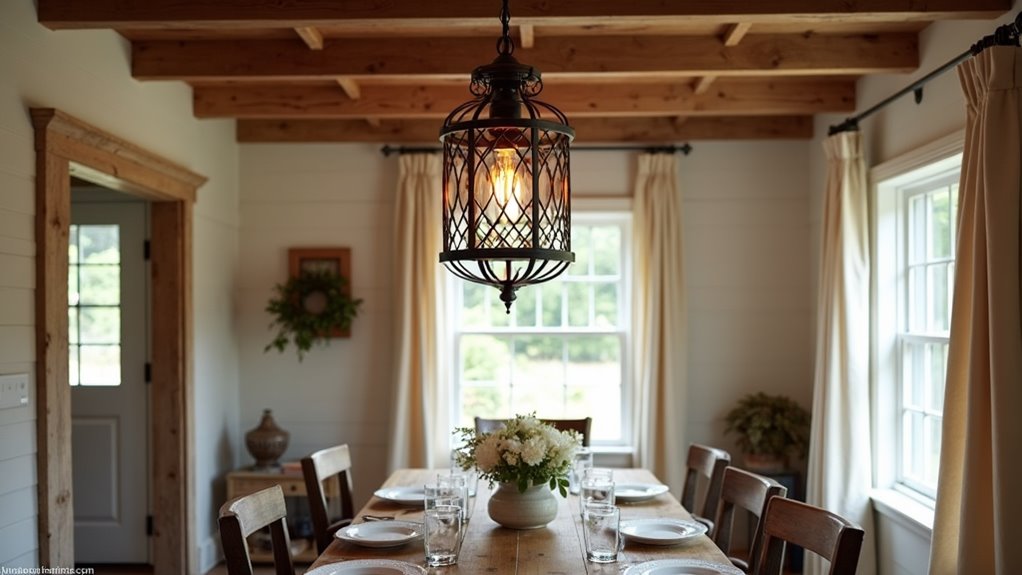 rustic iron caged lighting