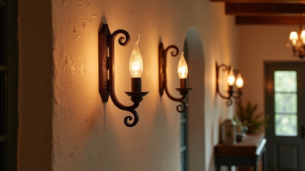 rustic wrought iron sconces