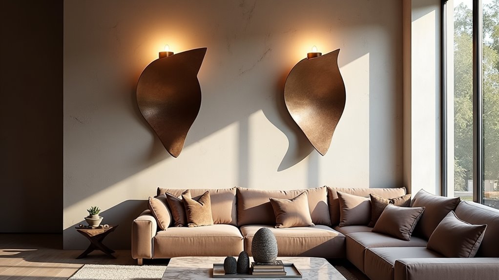 sculptural metal wall sconces