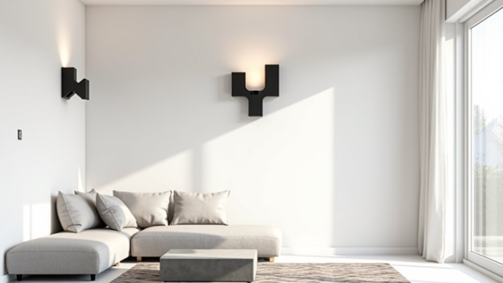 sleek matte black sconces