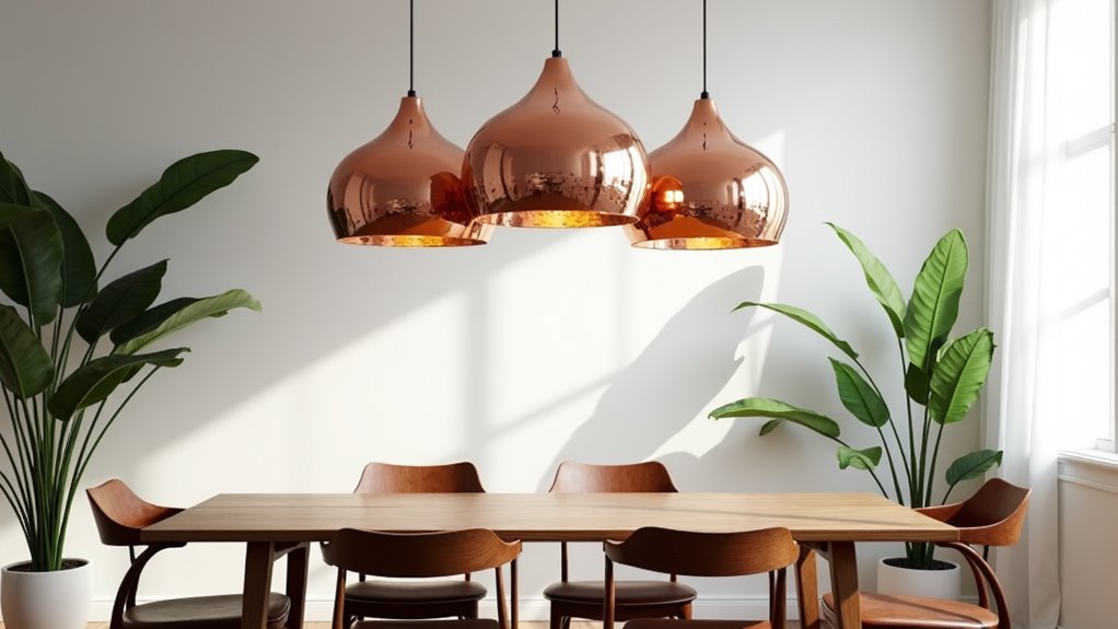 striking oversized copper pendants