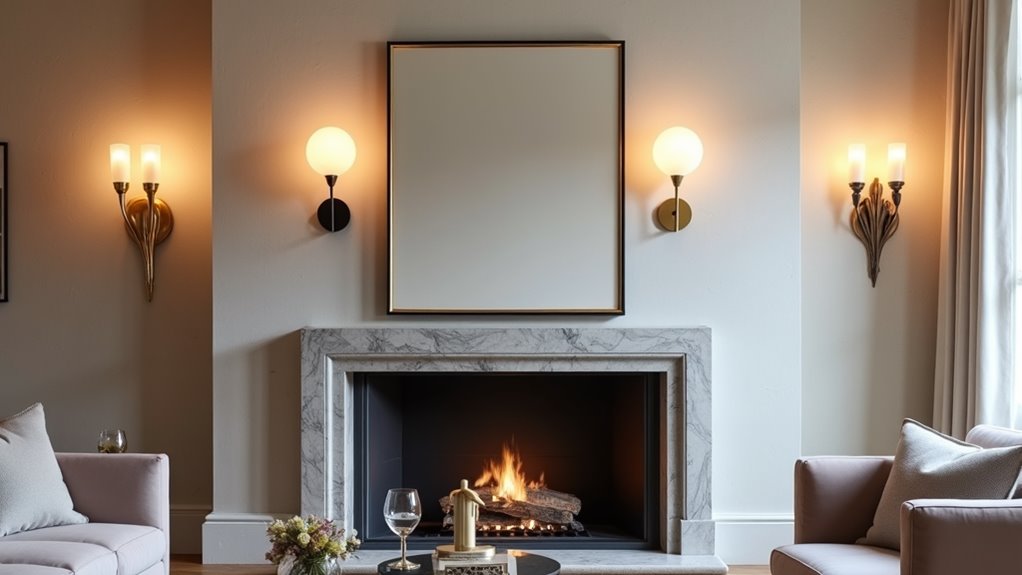 stunning fireplace wall sconces