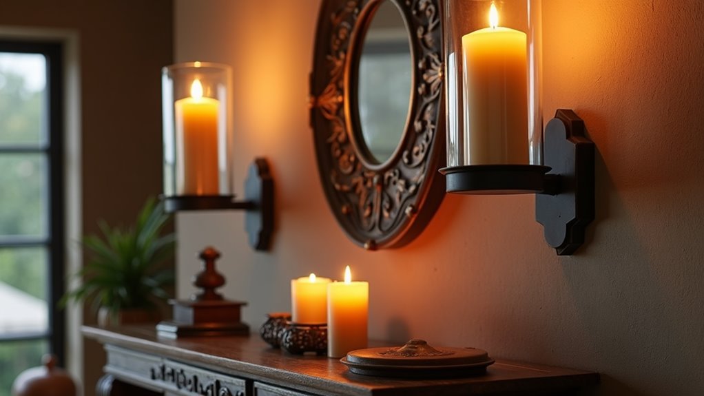 stylish iron and glass sconces