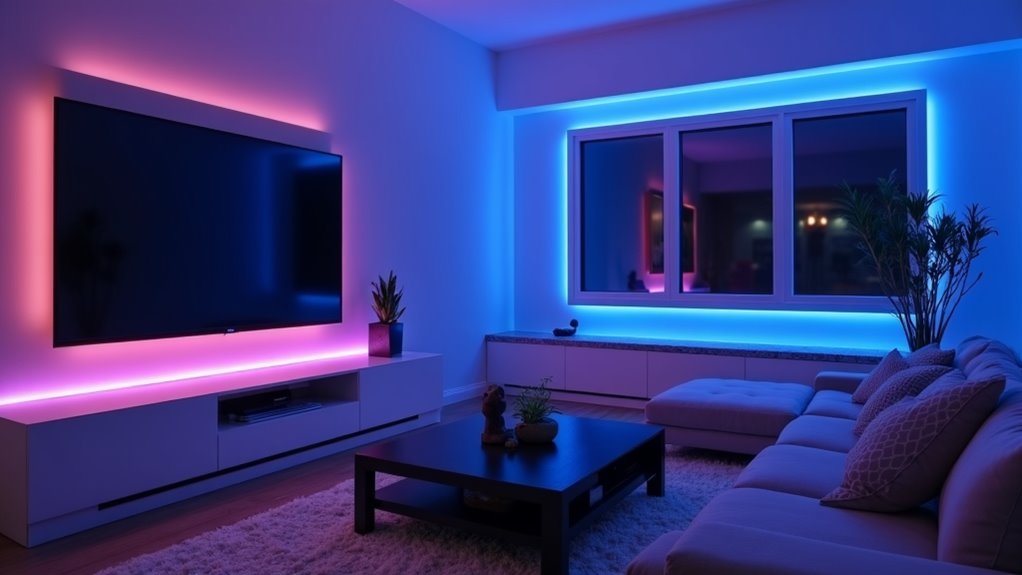 tv backlighting enhances ambiance
