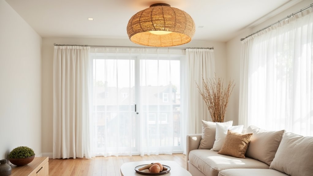 unique jute flush mount