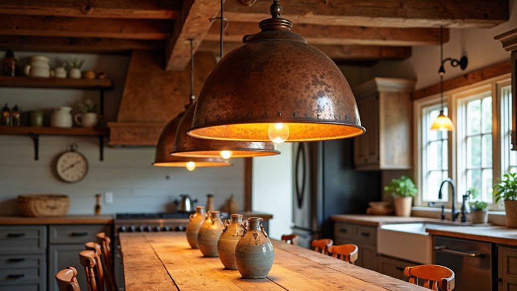 vintage copper pendant lights