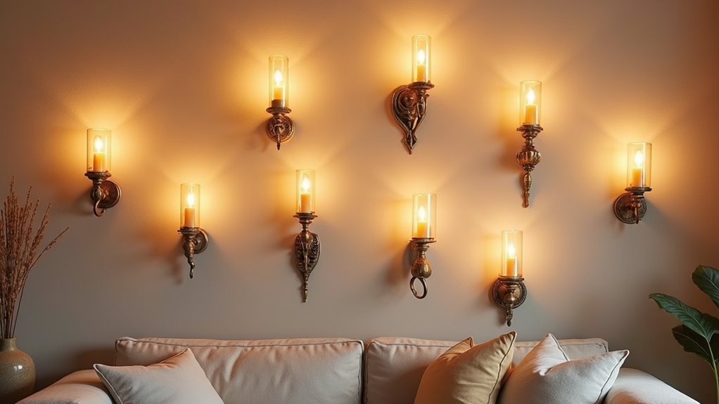 warm amber candle accents