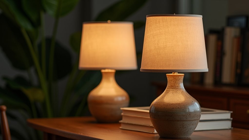 artisan handcrafted pottery lamps