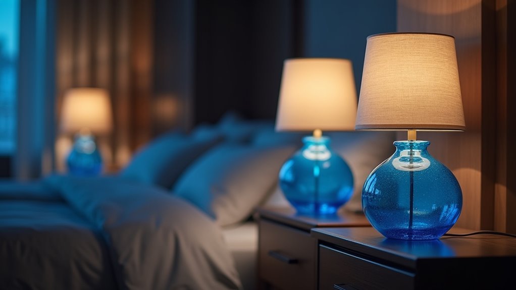 blue bedroom table lamps