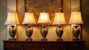 brass chinoiserie table lamps