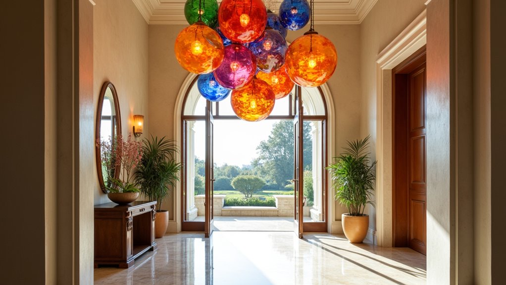 colorful artistic glass globes
