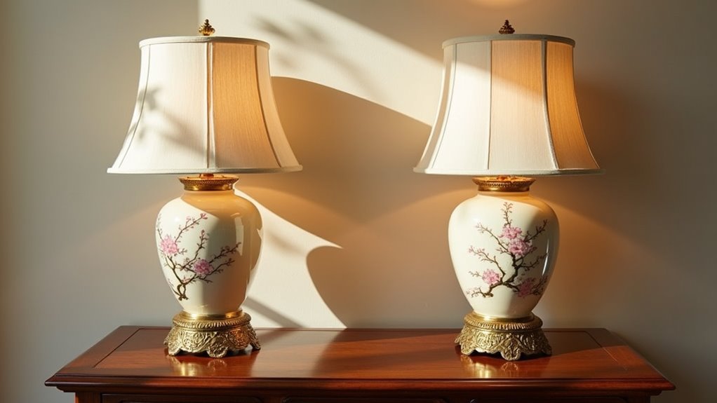 elegant floral brass lamp