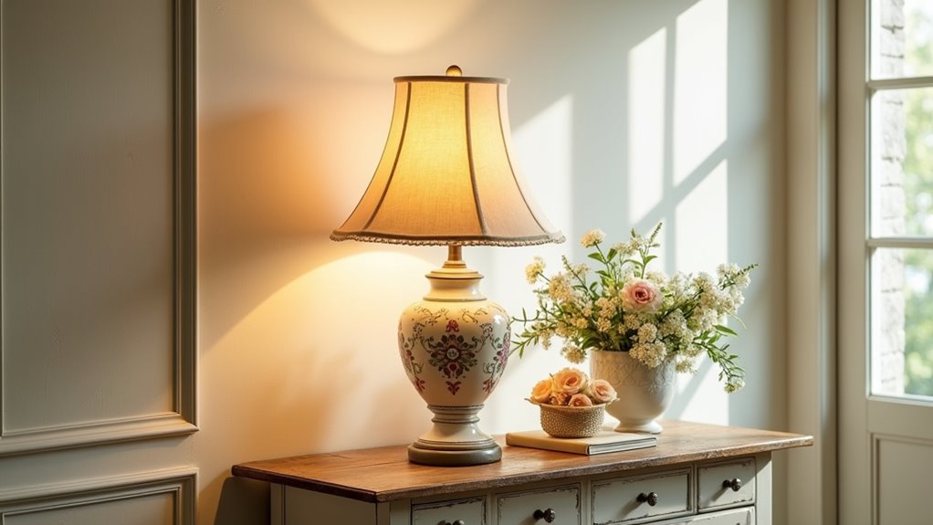 elegant rustic hand painted lamps