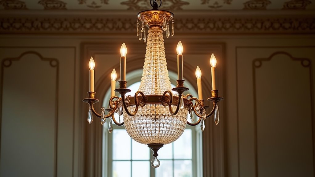 georgian chandelier with patina