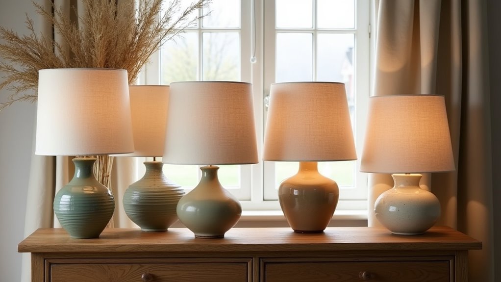 hand thrown pottery table lamps