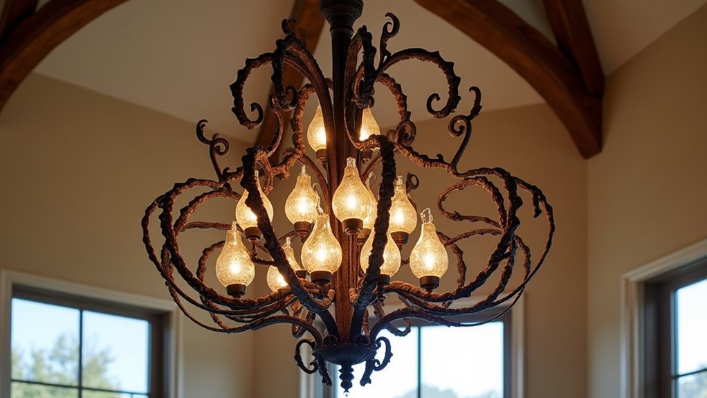 handcrafted customized wrought iron chandeliers