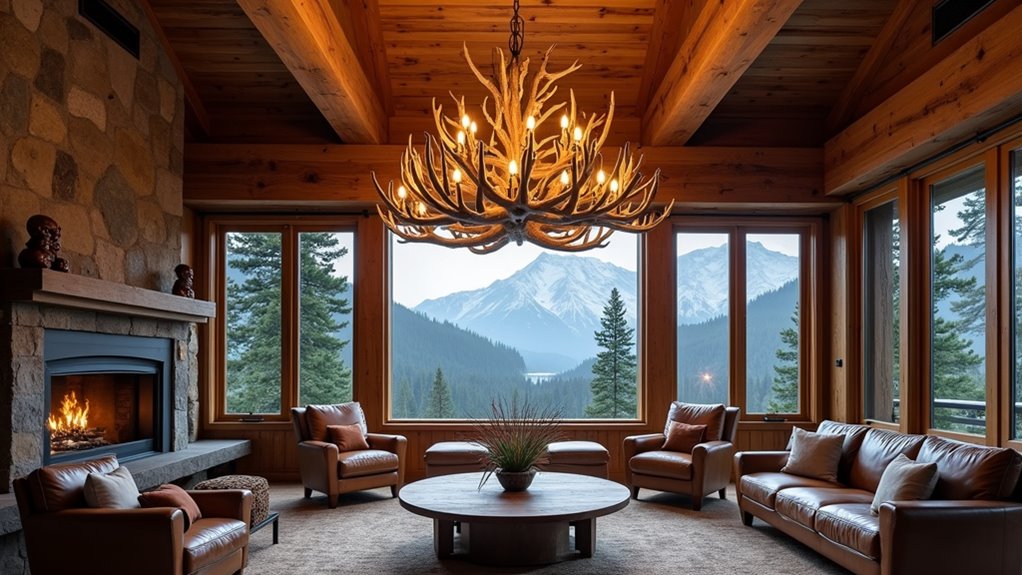 handcrafted elk antler chandelier