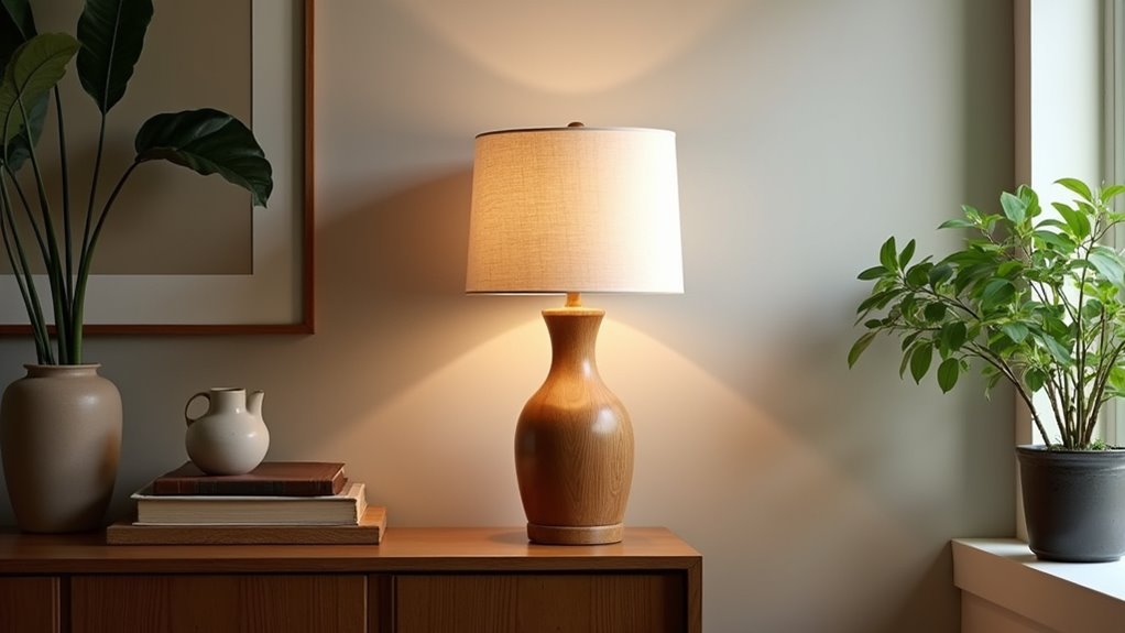 handcrafted oak table lamp