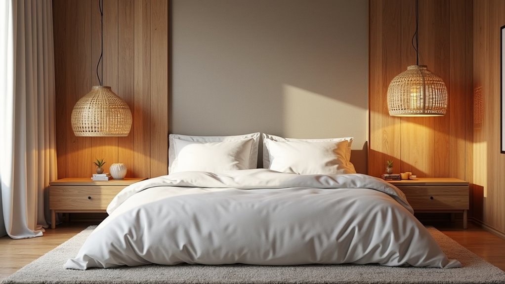 handwoven rattan pendant lamp