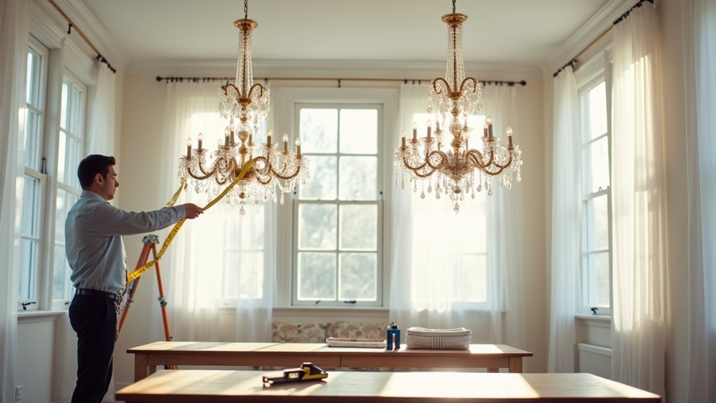ideal chandelier hanging height