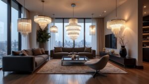 nickel chandeliers for modern homes
