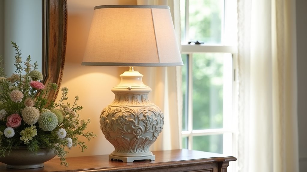 pastel floral base lamp