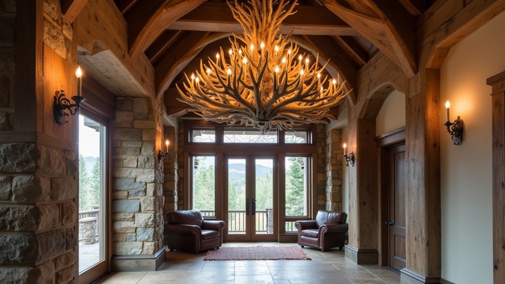 rustic elk antler chandelier