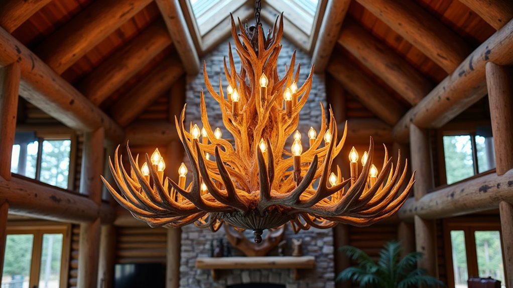 rustic elk antler chandelier