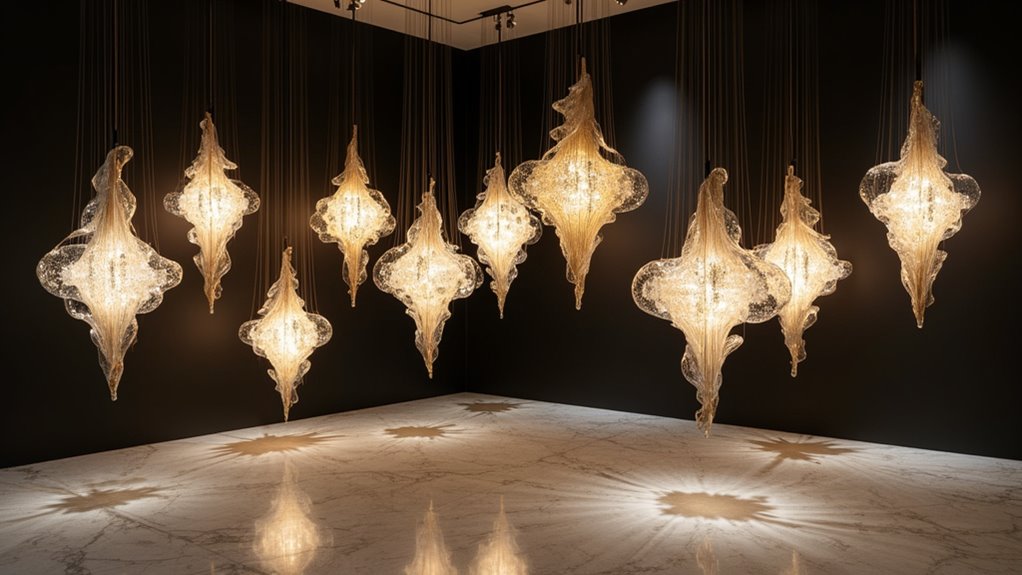 sculptural chandeliers as artistry