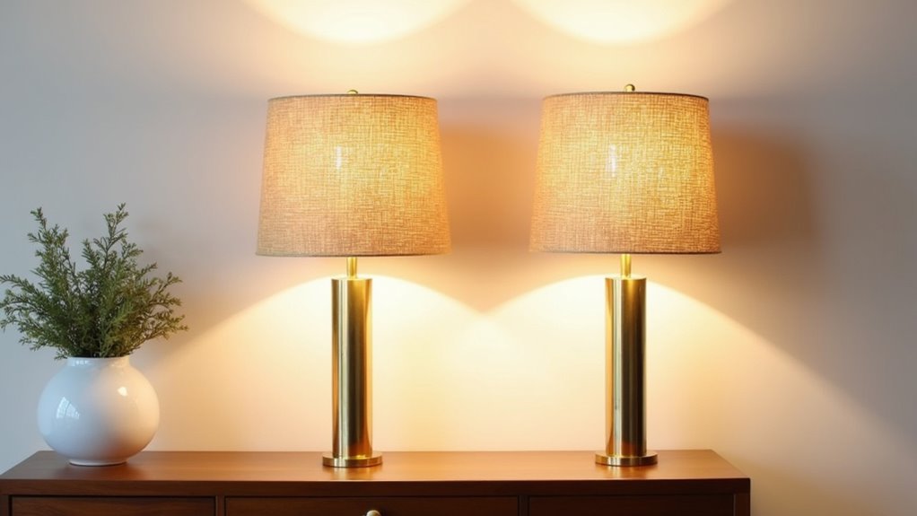 sophisticated brass rattan lamps